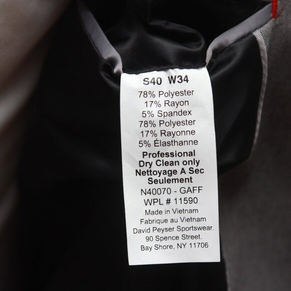 Nautica‎ Men's Suit Blazer Jacket Size 40S Grey D110643 - Picture 4 of 12